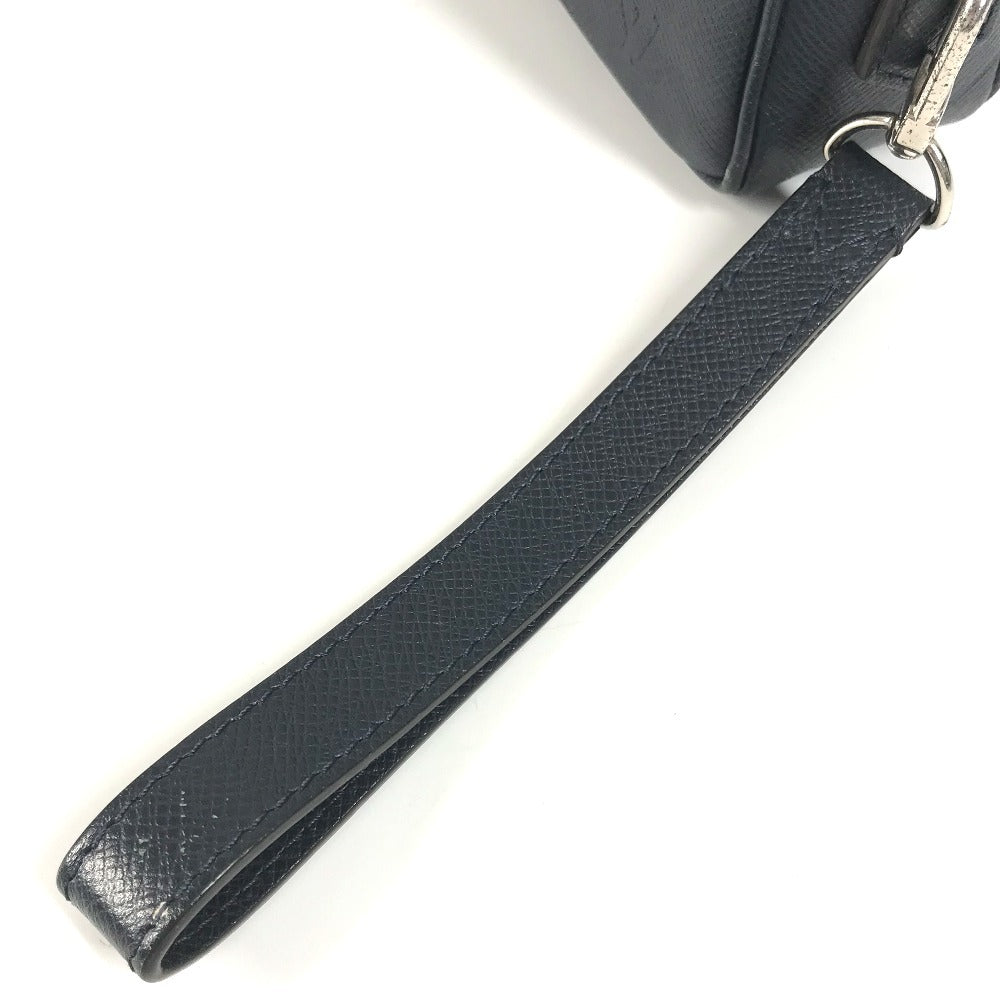 LOUIS VUITTON M33423 Taiga Pochette Kasai Pouch Clutch Bag with Strap Second Bag Taiga Leather Unisex Blue Marine Navy