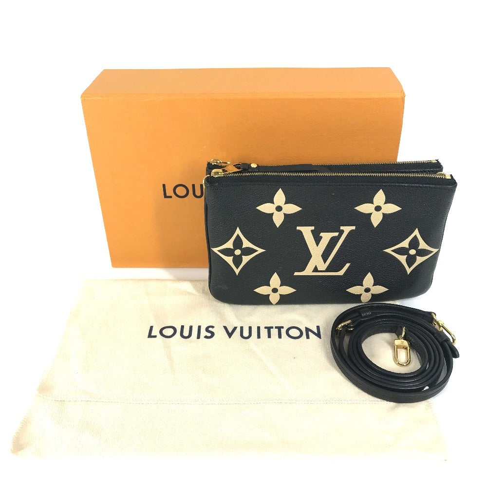 LOUIS VUITTON M80787 バイカラー モノグラムアンプラント ポシェットドゥーブルジップ カバン 斜め掛け ポシェット ポーチ クラッチバッグ ショルダーバッグ モノグラムアンプラントレザー ユニセックス ノワール ブラック - brandshop-reference