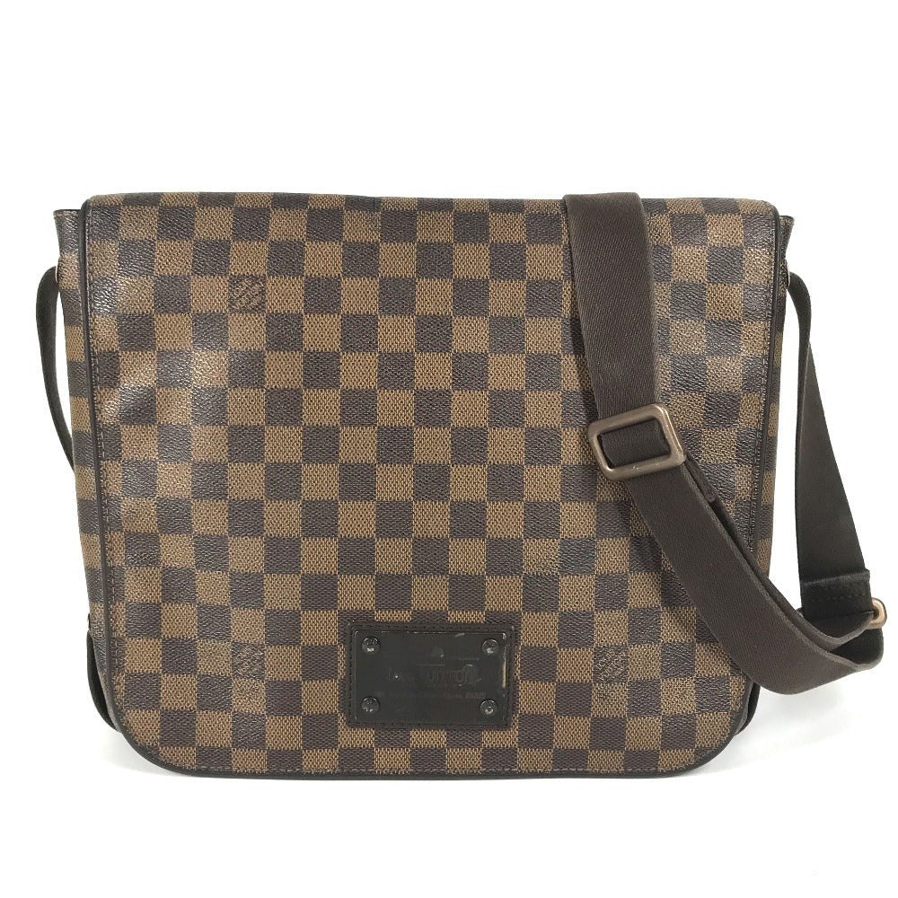 LOUIS VUITTON N51211 ダミエ ブルックリンMM カバン フラップ 斜め掛け ショルダーバッグ ダミエキャンバス ユニセックス エベヌ ブラウン - brandshop-reference