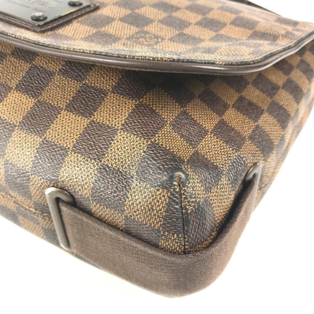 LOUIS VUITTON N51211 ダミエ ブルックリンMM カバン フラップ 斜め掛け ショルダーバッグ ダミエキャンバス ユニセックス エベヌ ブラウン - brandshop-reference