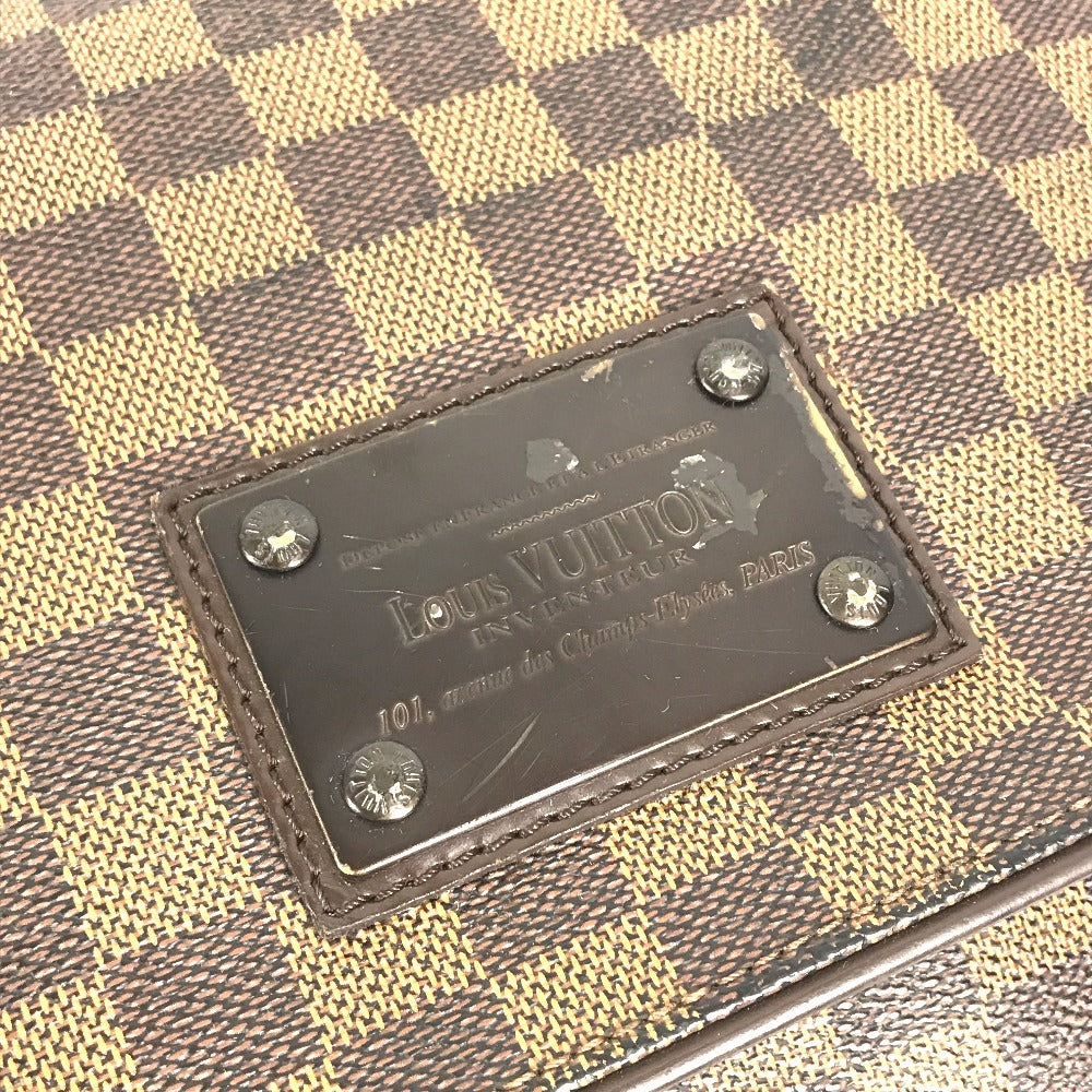 LOUIS VUITTON N51211 ダミエ ブルックリンMM カバン フラップ 斜め掛け ショルダーバッグ ダミエキャンバス ユニセックス エベヌ ブラウン - brandshop-reference
