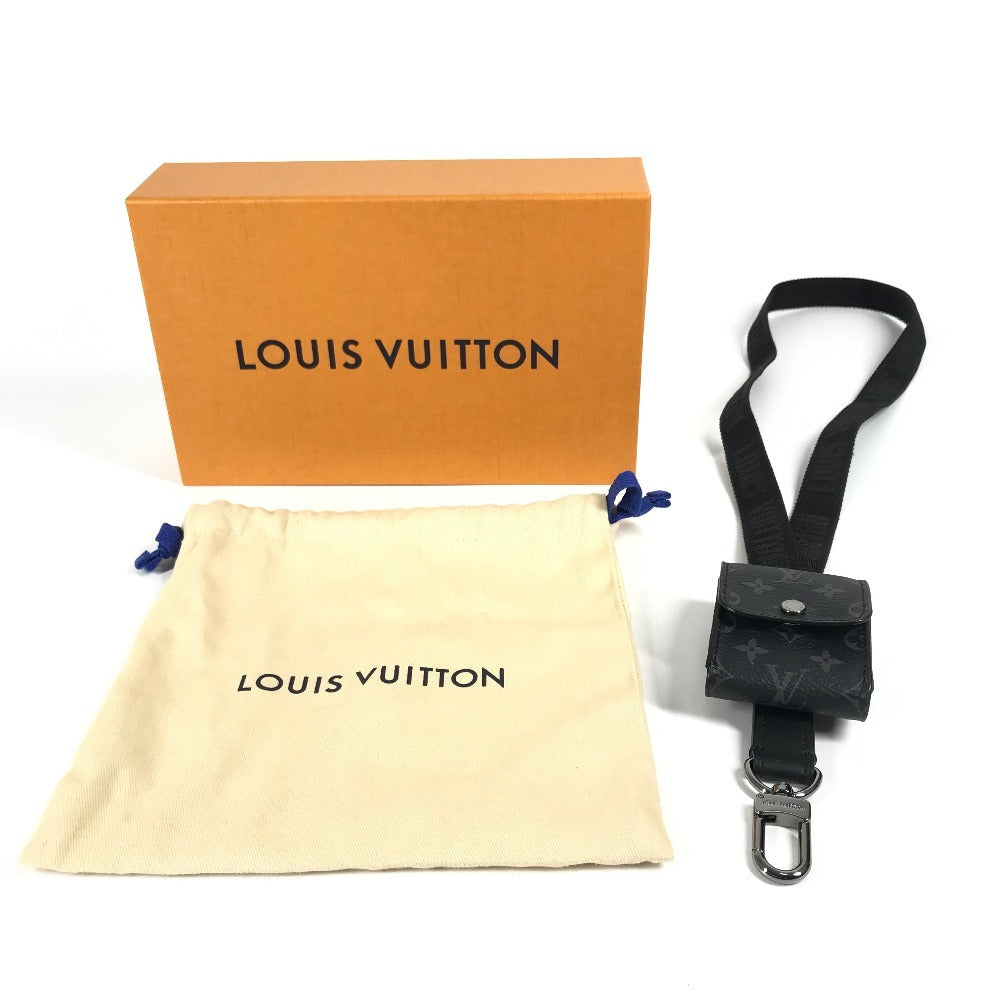LOUIS VUITTON M80220 モノグラムエクリプス ランヤード airpods ケース エアポッズ ストラップ付 イヤフォンケース モノグラムエクリプスキャンバス ユニセックス ブラック