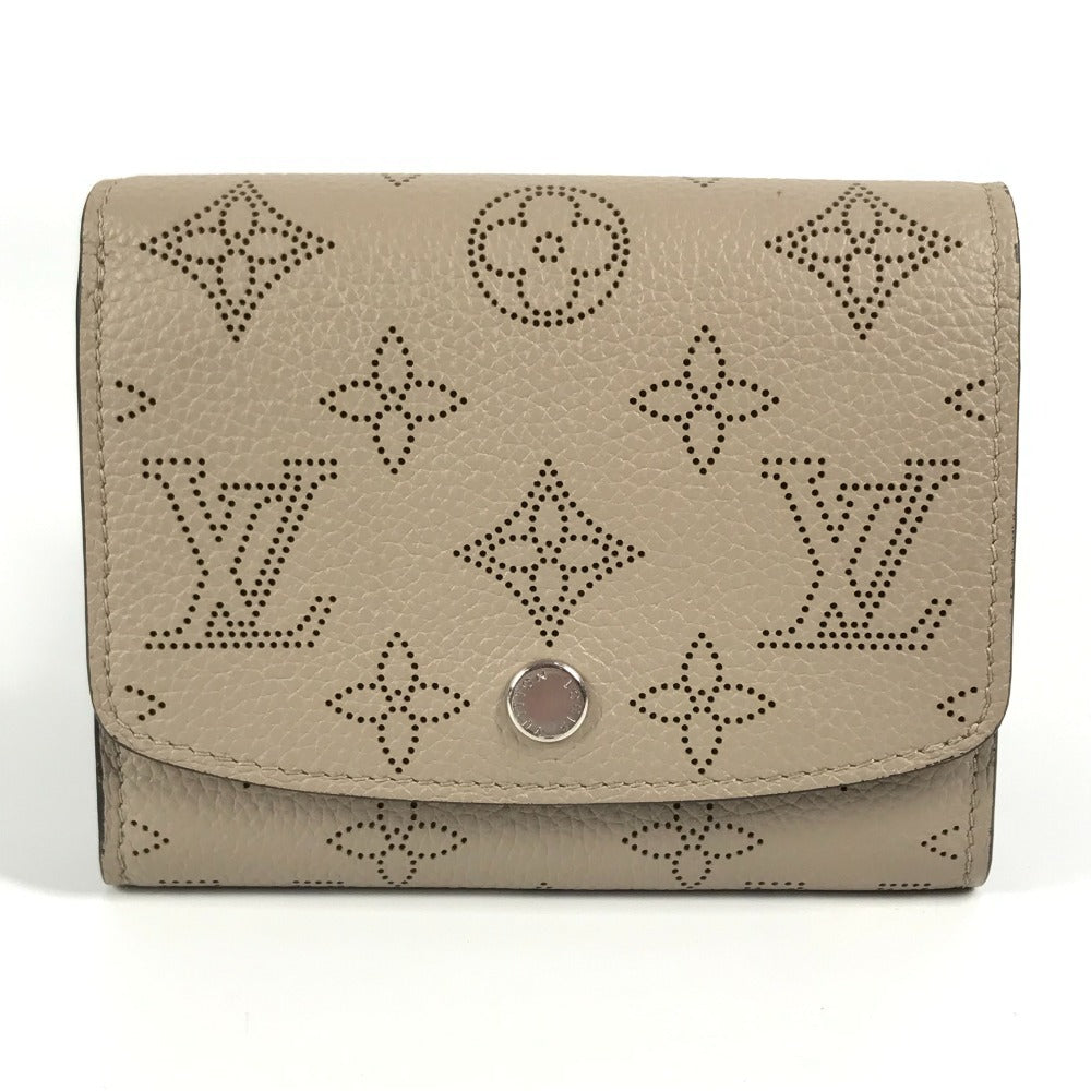 LOUIS VUITTON M62542 모노그램 마히나 포르테퓨유 아이리스 컴팩트 컴팩트 지갑 바이폴드 지갑 모노그램 마히나 가죽 여성 Gare Beige