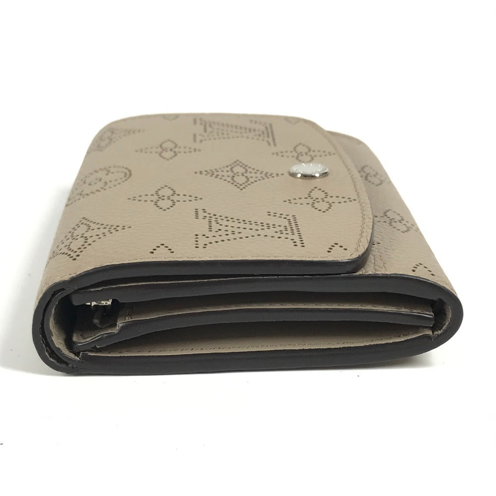 LOUIS VUITTON M62542 모노그램 마히나 포르테퓨유 아이리스 컴팩트 컴팩트 지갑 바이폴드 지갑 모노그램 마히나 가죽 여성 Gare Beige