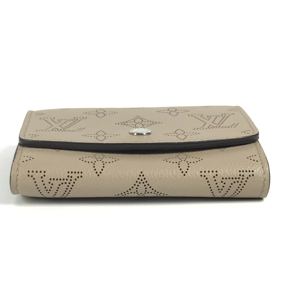 LOUIS VUITTON M62542 모노그램 마히나 포르테퓨유 아이리스 컴팩트 컴팩트 지갑 바이폴드 지갑 모노그램 마히나 가죽 여성 Gare Beige