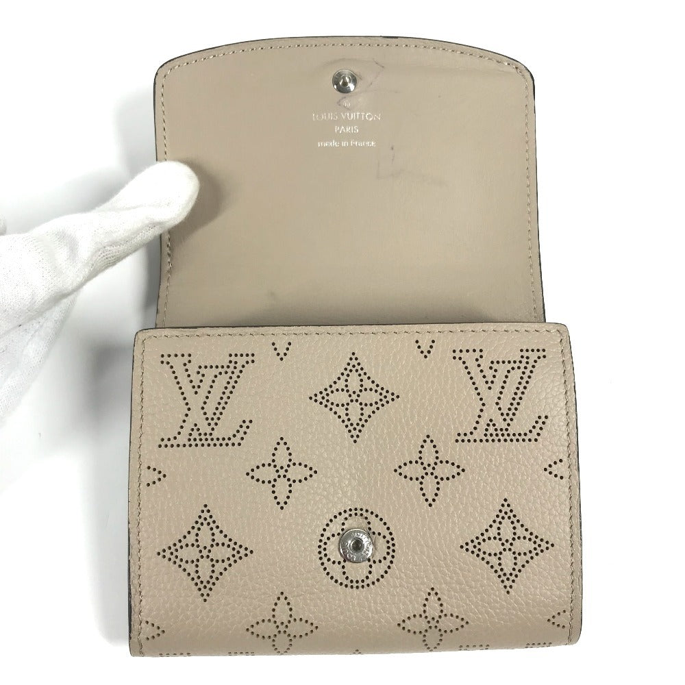 LOUIS VUITTON M62542 모노그램 마히나 포르테퓨유 아이리스 컴팩트 컴팩트 지갑 바이폴드 지갑 모노그램 마히나 가죽 여성 Gare Beige