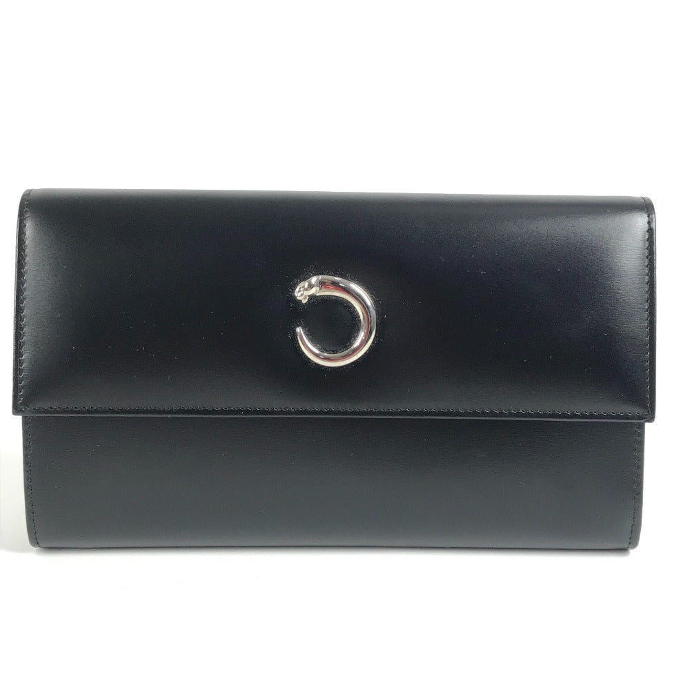 CARTIER Panthere Bifold Long Wallet Long Wallet Leather Unisex Black