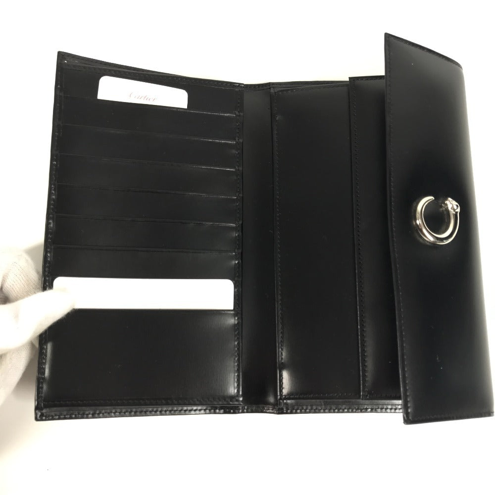 CARTIER Panthere Bifold Long Wallet Long Wallet Leather Unisex Black
