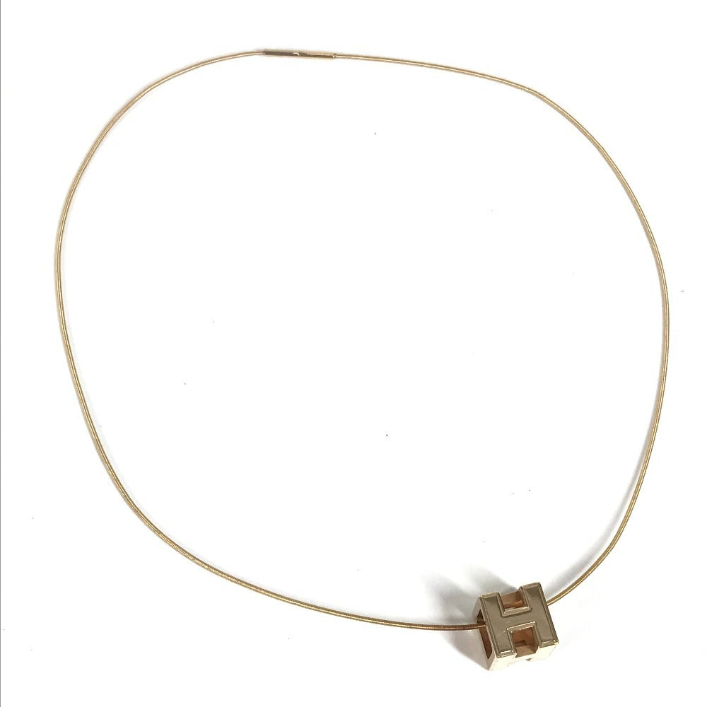 HERMES 액세서리 Cage Do Ash H Cube H 로고 목걸이 메탈 여성용 화이트
