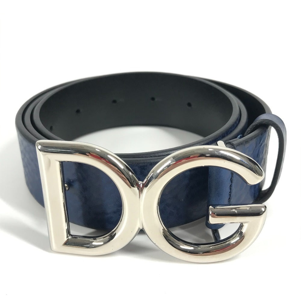 DOLCE&GABBANA DG Logo Buckle Accessories Pants Belt Belt Leather Men's Blue