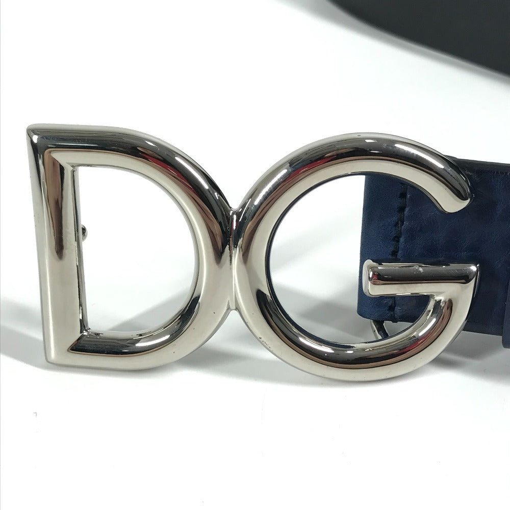 DOLCE&GABBANA DG Logo Buckle Accessories Pants Belt Belt Leather Men's Blue