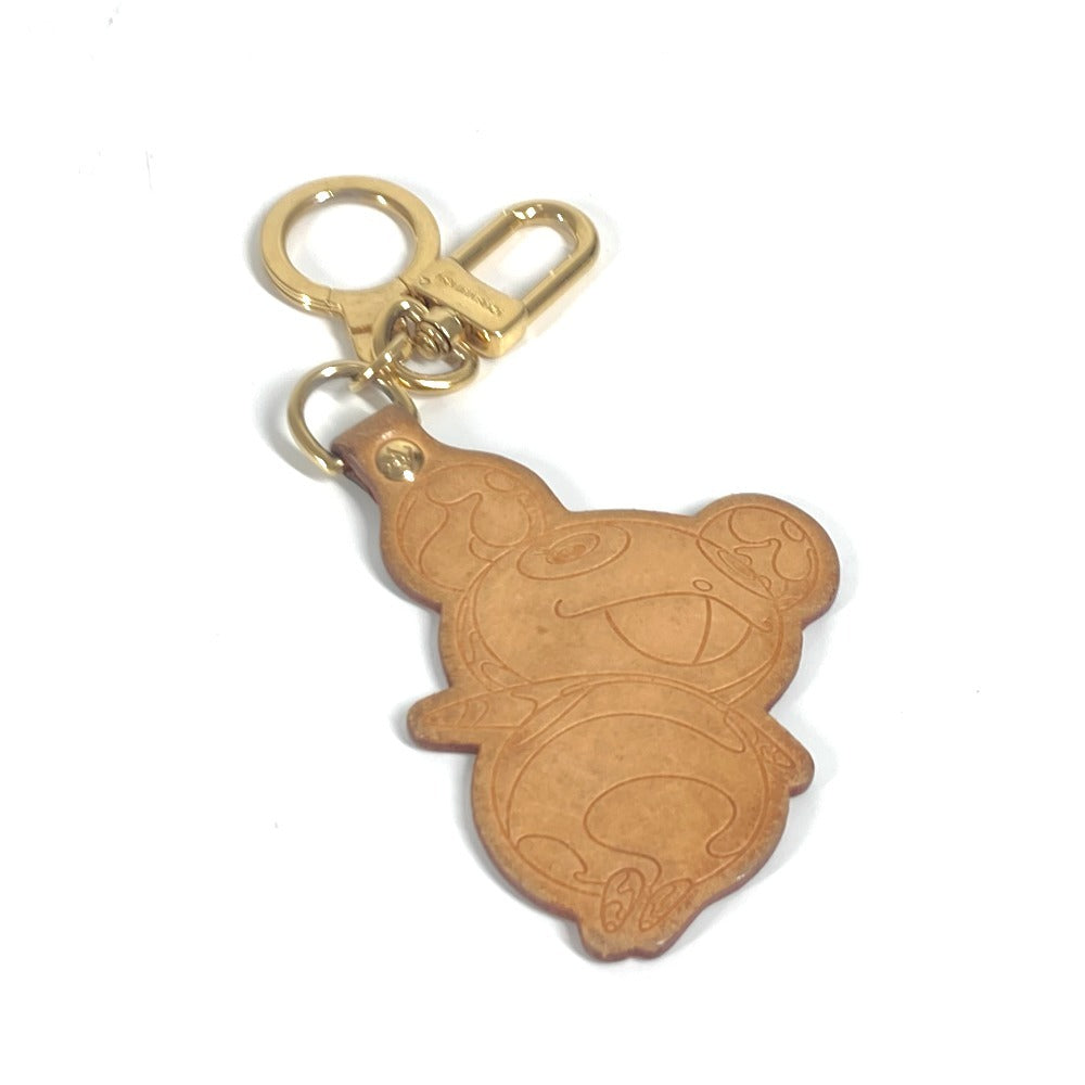 LOUIS VUITTON M62637 Takashi Murakami Collaboration 150th Anniversary Limited Portocle Panda Bag Charm Keychain Tanned Leather Unisex Beige