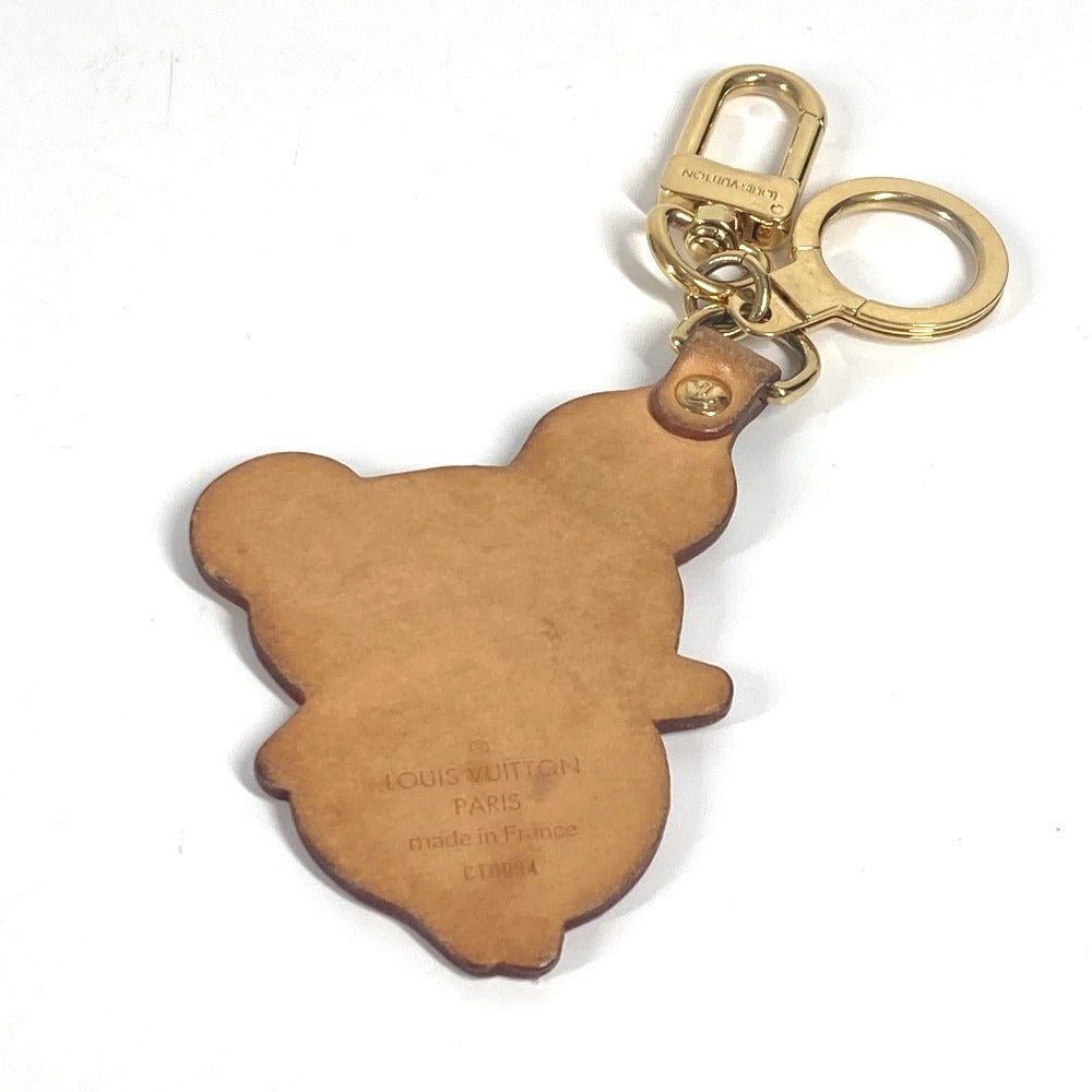 LOUIS VUITTON M62637 Takashi Murakami Collaboration 150th Anniversary Limited Portocle Panda Bag Charm Keychain Tanned Leather Unisex Beige