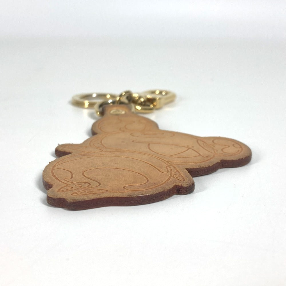 LOUIS VUITTON M62637 Takashi Murakami Collaboration 150th Anniversary Limited Portocle Panda Bag Charm Keychain Tanned Leather Unisex Beige