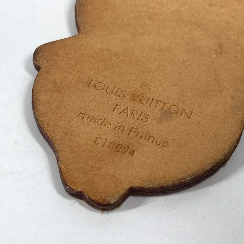 LOUIS VUITTON M62637 Takashi Murakami Collaboration 150th Anniversary Limited Portocle Panda Bag Charm Keychain Tanned Leather Unisex Beige