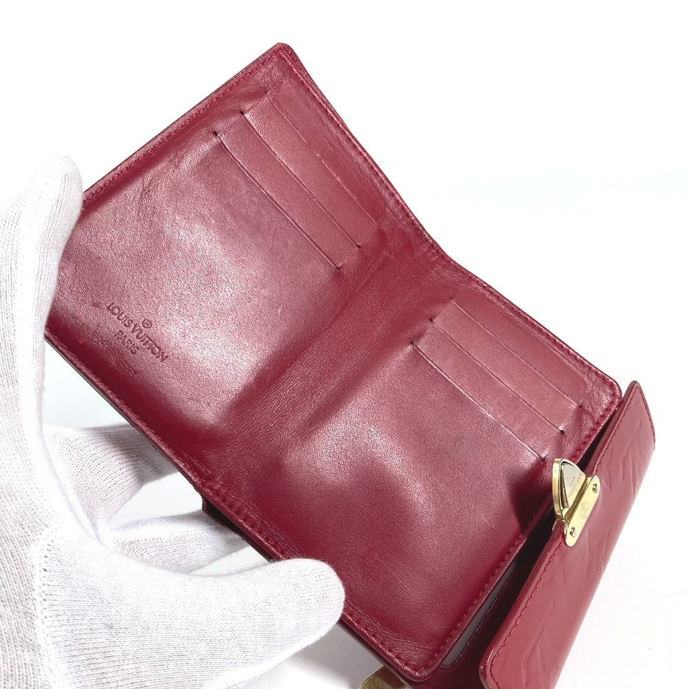 LOUIS VUITTON M91979 Monogram Vernis Portefeuille Koala Compact Wallet Trifold Wallet Monogram Vernis Women's Pomme d'Amour Red