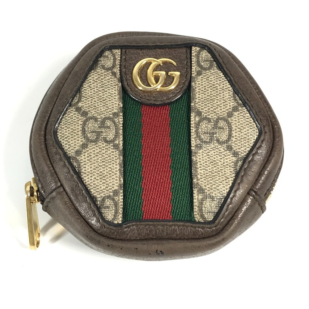 GUCCI 645123 GG Sherry Line Ophidia Keychain Wallet Coin Purse Coin Case GG Supreme Canvas Unisex Beige