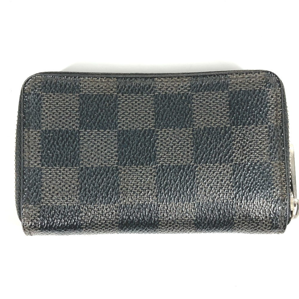 LOUIS VUITTON N63076 Damier Graphite Zippy Coin Purse Wallet Coin Purse Round Zipper Coin Case Damier Graphite Canvas Men's Black