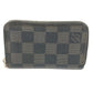 LOUIS VUITTON N63076 Damier Graphite Zippy Coin Purse Wallet Coin Purse Round Zipper Coin Case Damier Graphite Canvas Men's Black