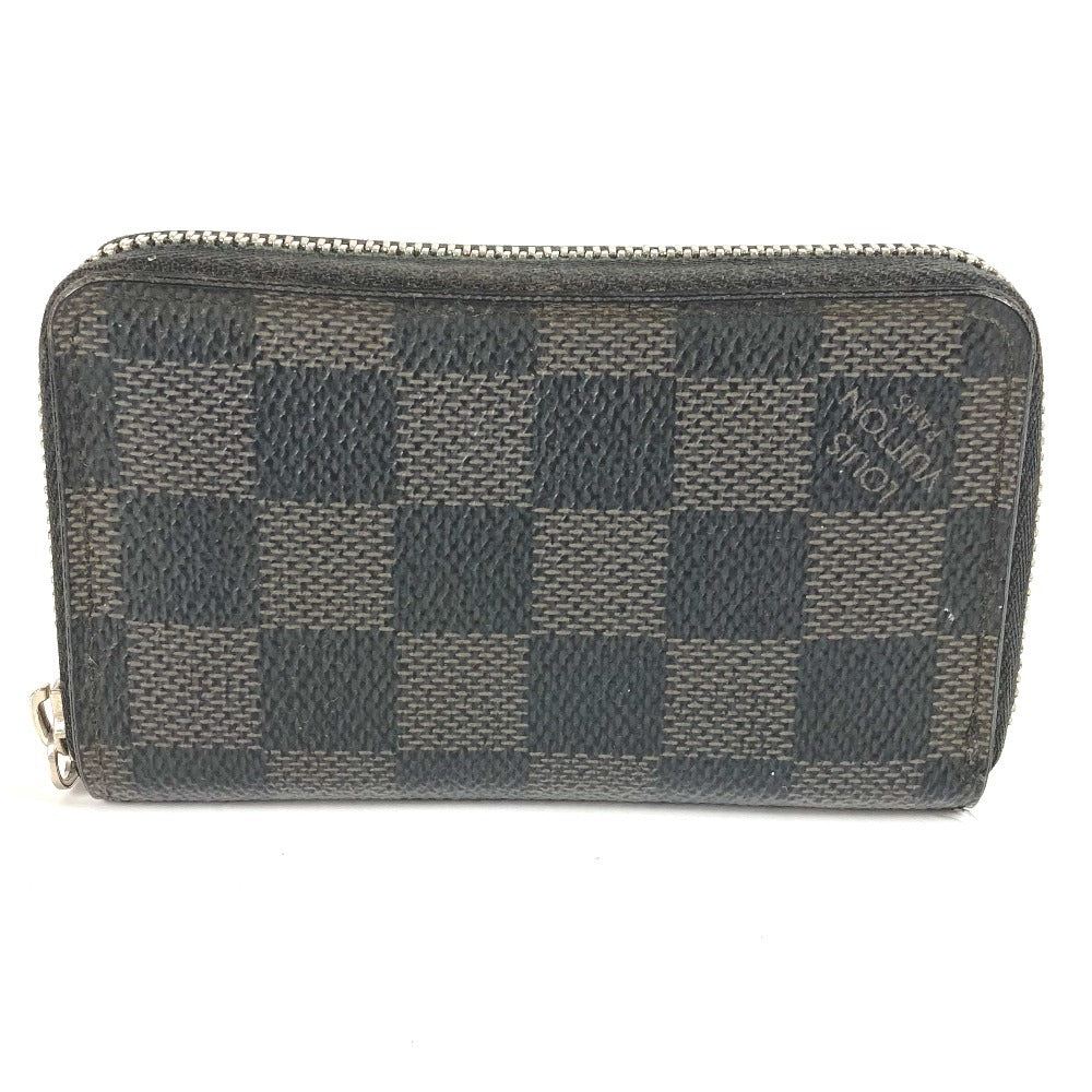 LOUIS VUITTON N63076 Damier Graphite Zippy Coin Purse Wallet Coin Purse Round Zipper Coin Case Damier Graphite Canvas Men's Black