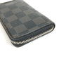 LOUIS VUITTON N63076 Damier Graphite Zippy Coin Purse Wallet Coin Purse Round Zipper Coin Case Damier Graphite Canvas Men's Black