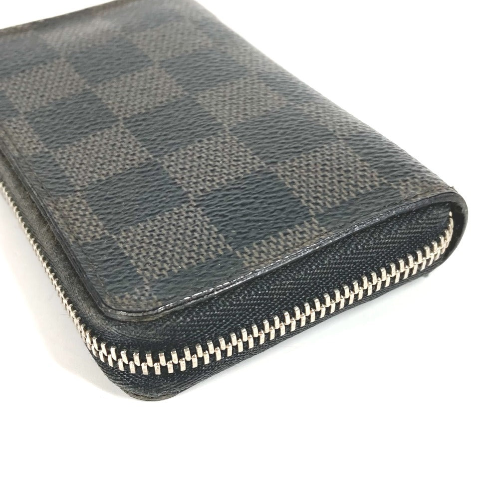 LOUIS VUITTON N63076 Damier Graphite Zippy Coin Purse Wallet Coin Purse Round Zipper Coin Case Damier Graphite Canvas Men's Black