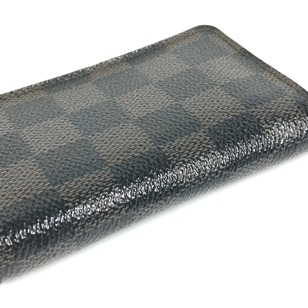 LOUIS VUITTON N63076 Damier Graphite Zippy Coin Purse Wallet Coin Purse Round Zipper Coin Case Damier Graphite Canvas Men's Black