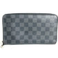 LOUIS VUITTON N60111 Damier Graphite Zippy Organizer Round Zipper Long Wallet Long Wallet Damier Graphite Canvas Unisex Black