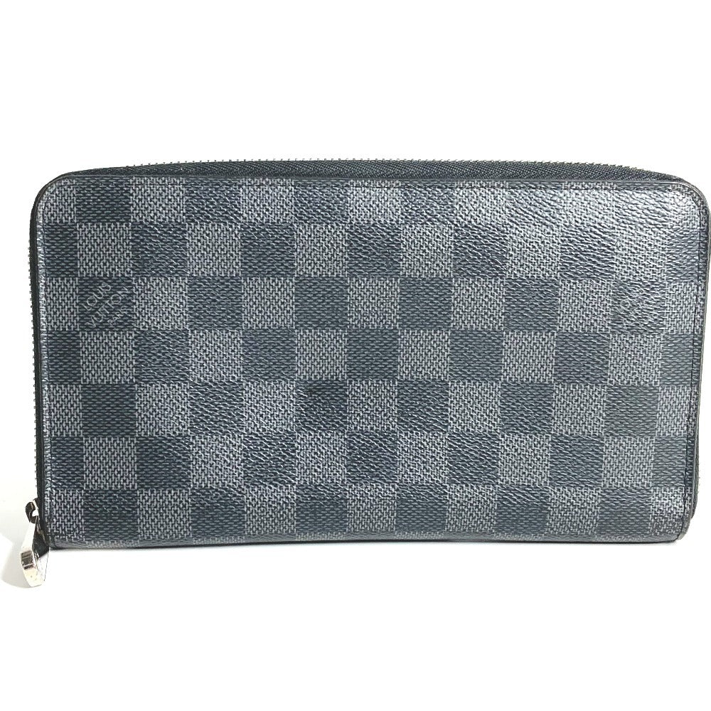 LOUIS VUITTON N60111 Damier Graphite Zippy Organizer Round Zipper Long Wallet Long Wallet Damier Graphite Canvas Unisex Black