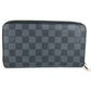 LOUIS VUITTON N60111 Damier Graphite Zippy Organizer Round Zipper Long Wallet Long Wallet Damier Graphite Canvas Unisex Black