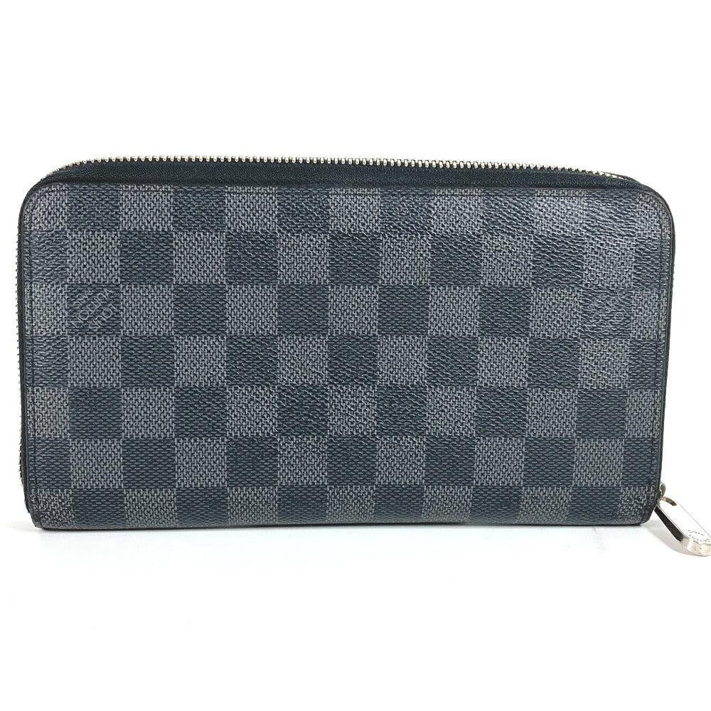 LOUIS VUITTON N60111 Damier Graphite Zippy Organizer Round Zipper Long Wallet Long Wallet Damier Graphite Canvas Unisex Black