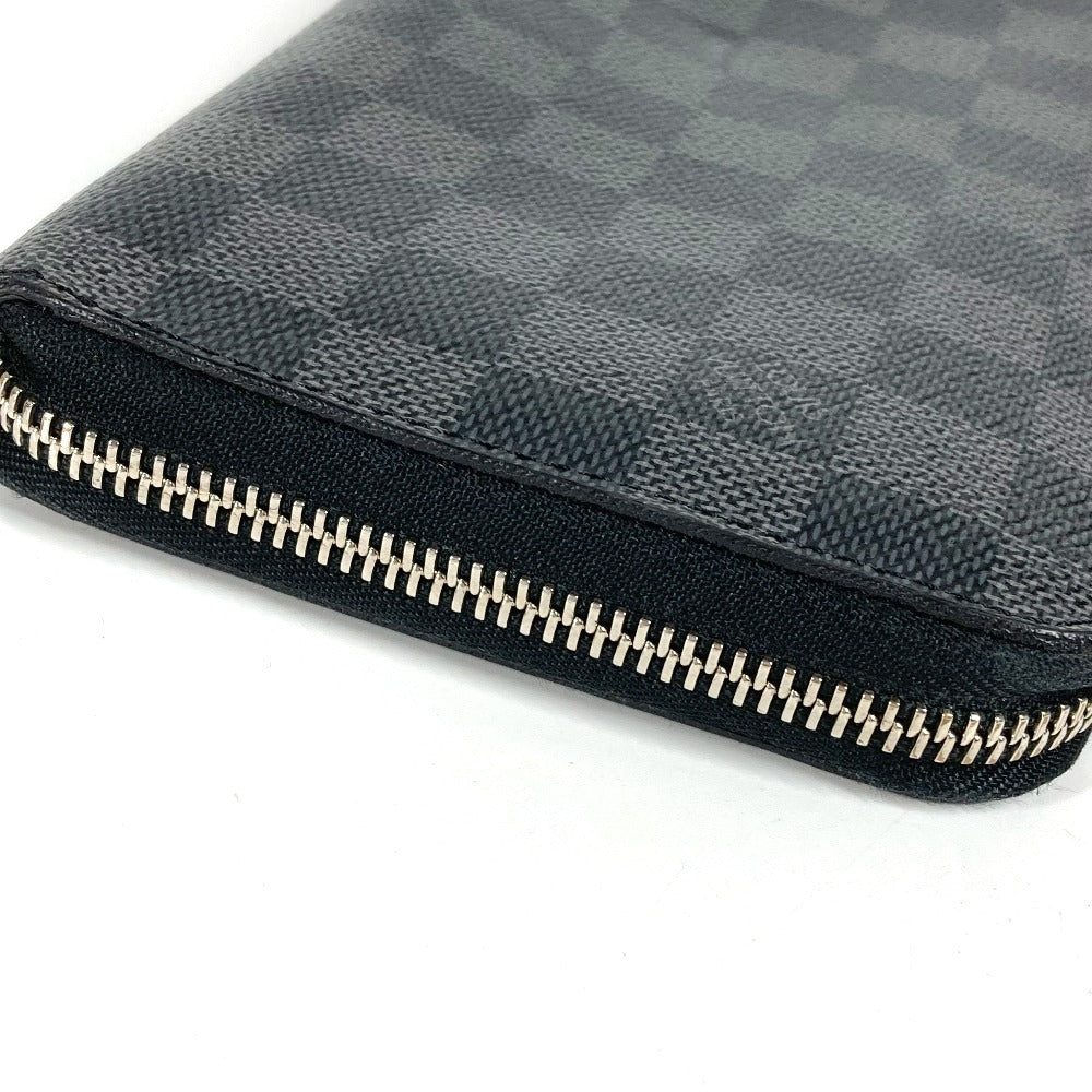 LOUIS VUITTON N60111 Damier Graphite Zippy Organizer Round Zipper Long Wallet Long Wallet Damier Graphite Canvas Unisex Black