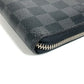 LOUIS VUITTON N60111 Damier Graphite Zippy Organizer Round Zipper Long Wallet Long Wallet Damier Graphite Canvas Unisex Black