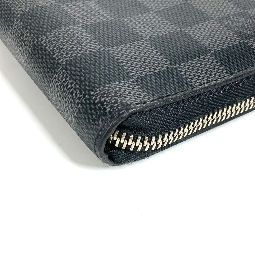 LOUIS VUITTON N60111 Damier Graphite Zippy Organizer Round Zipper Long Wallet Long Wallet Damier Graphite Canvas Unisex Black