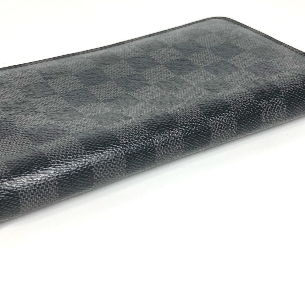 LOUIS VUITTON N60111 Damier Graphite Zippy Organizer Round Zipper Long Wallet Long Wallet Damier Graphite Canvas Unisex Black