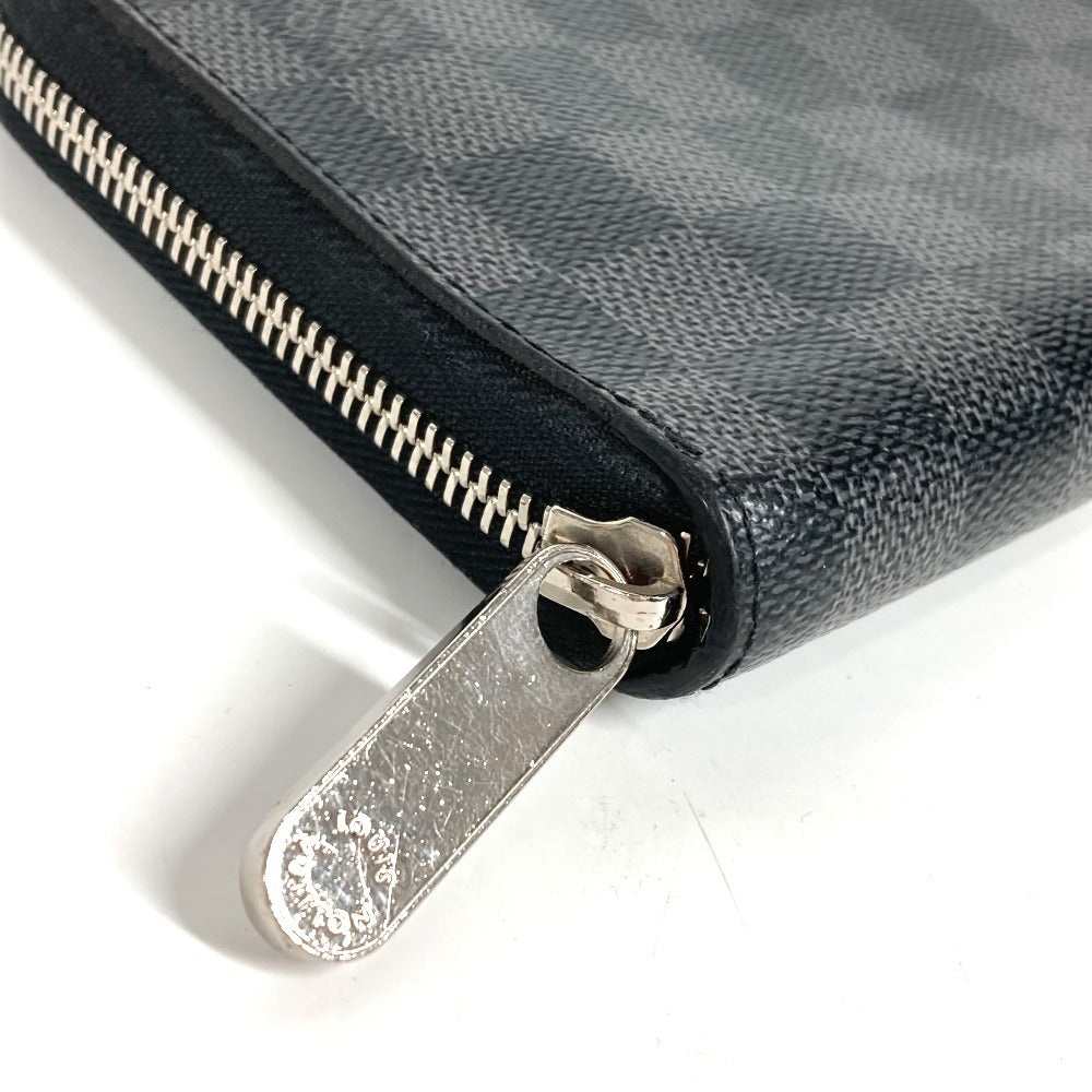 LOUIS VUITTON N60111 Damier Graphite Zippy Organizer Round Zipper Long Wallet Long Wallet Damier Graphite Canvas Unisex Black