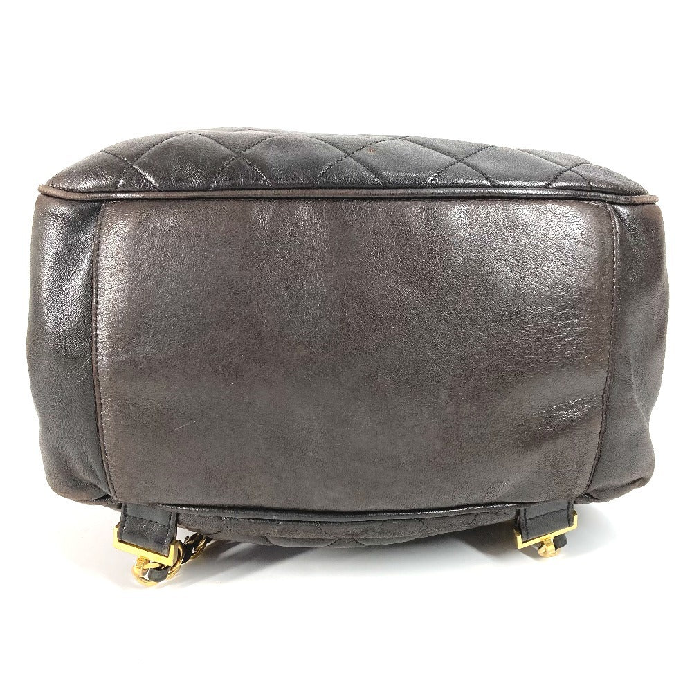 CHANEL マトラッセ キルティング ヴィンテージ CC ココマーク ロゴ カバン バックパック ココボール 巾着 チェーン リュックサック ラムスキン レディース ブラック