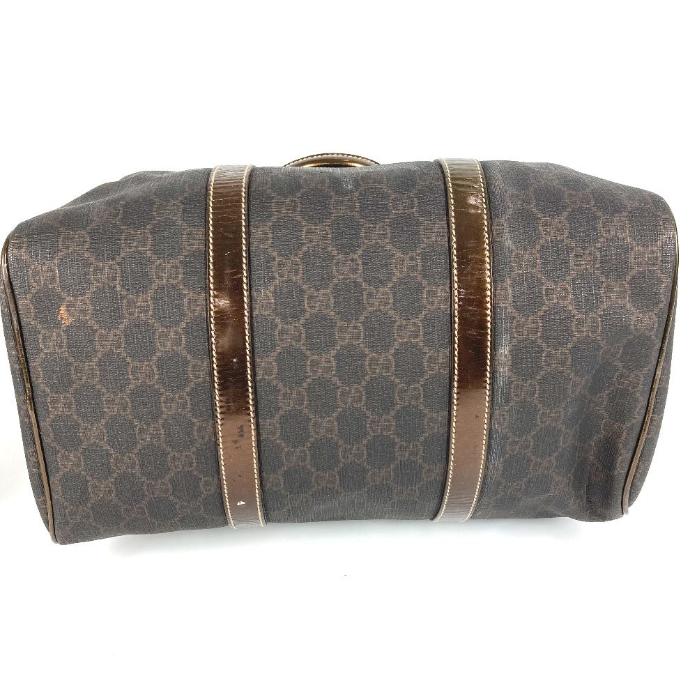 GUCCI 193603 GG Plus Logo Bag Mini Boston Bag Handbag PVC/Leather Unisex Brown