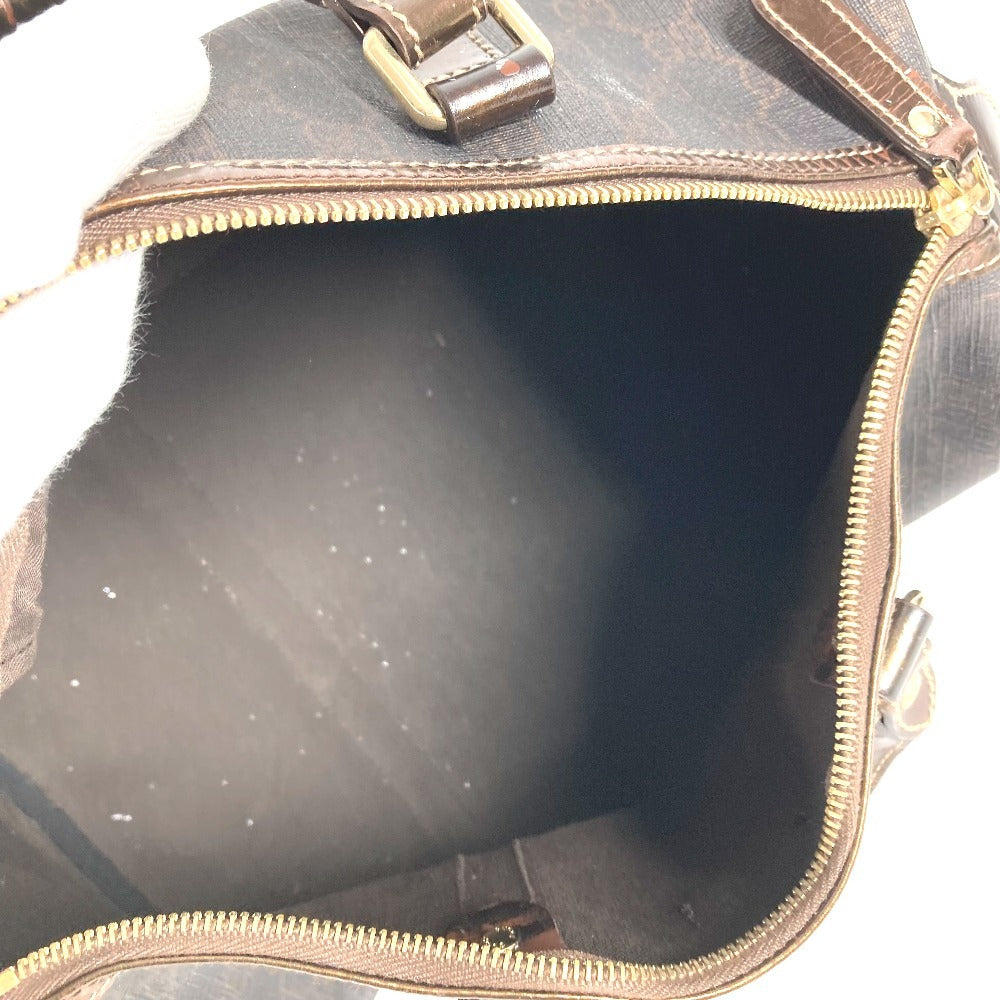 GUCCI 193603 GG Plus Logo Bag Mini Boston Bag Handbag PVC/Leather Unisex Brown