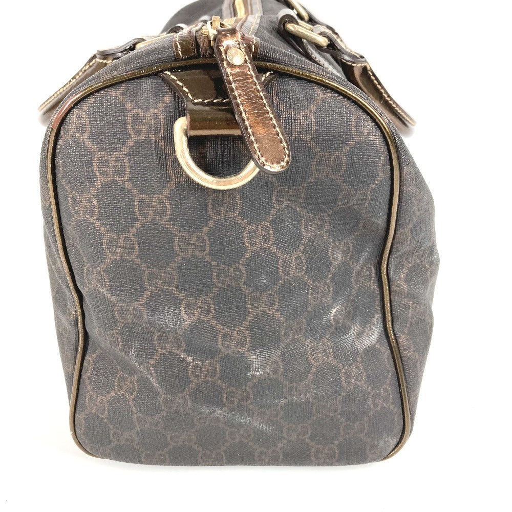 GUCCI 193603 GG Plus Logo Bag Mini Boston Bag Handbag PVC/Leather Unisex Brown