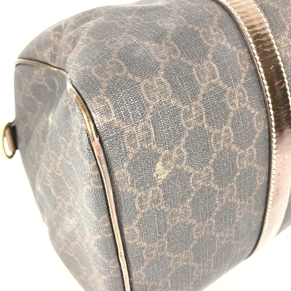 GUCCI 193603 GG Plus Logo Bag Mini Boston Bag Handbag PVC/Leather Unisex Brown