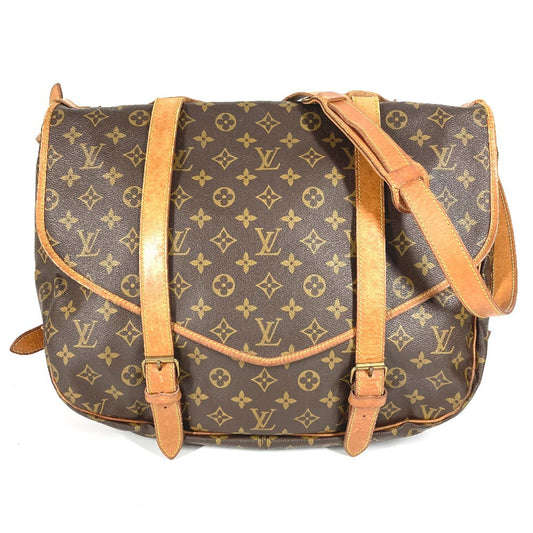 LOUIS VUITTON M42252 Monogram Saumur 43 Saumur 43 Crossbody Flap Bag Shoulder Bag Monogram Canvas Unisex Brown