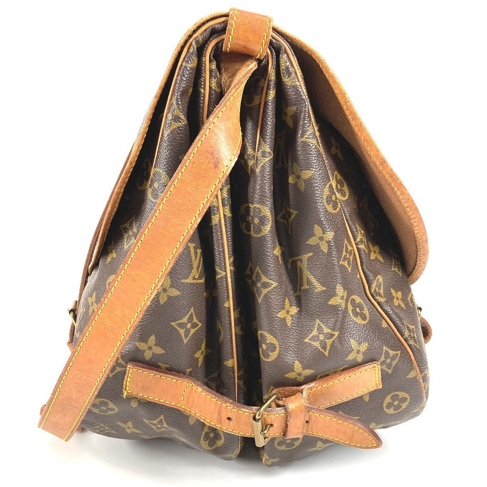 LOUIS VUITTON M42252 Monograma Saumur 43 Saumur 43 Bolso bandolera con solapa Bolso bandolera Lona con monograma Unisex Marrón