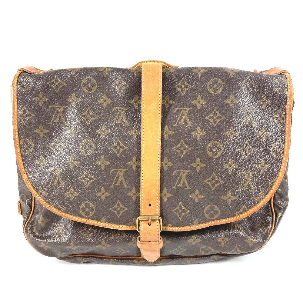 LOUIS VUITTON M42254 Monogram Saumur 35 Saumur 35 Crossbody Flap Bag Shoulder Bag Monogram Canvas Unisex Brown