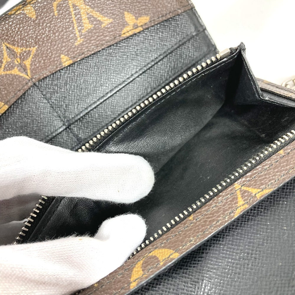 LOUIS VUITTON M60168 モノグラムマカサー ポルトフォイユ ロン ロングウォレット 3つ折り チェーン付き 長財布 モノグラムマカサーキャンバス ユニセックス ブラウン