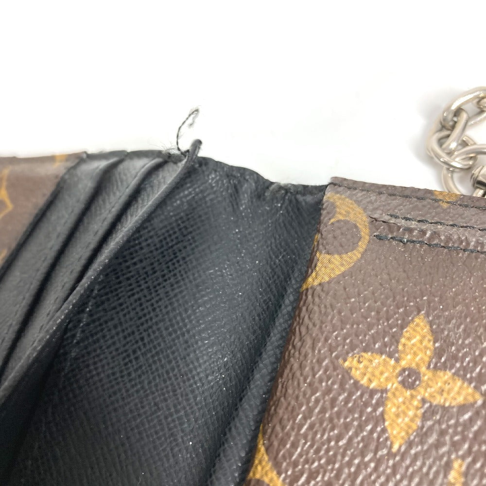 LOUIS VUITTON M60168 モノグラムマカサー ポルトフォイユ ロン ロングウォレット 3つ折り チェーン付き 長財布 モノグラムマカサーキャンバス ユニセックス ブラウン