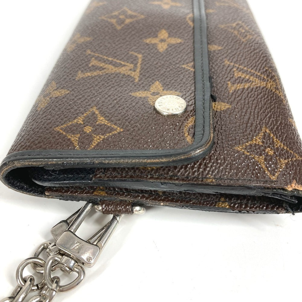 LOUIS VUITTON M60168 モノグラムマカサー ポルトフォイユ ロン ロングウォレット 3つ折り チェーン付き 長財布 モノグラムマカサーキャンバス ユニセックス ブラウン