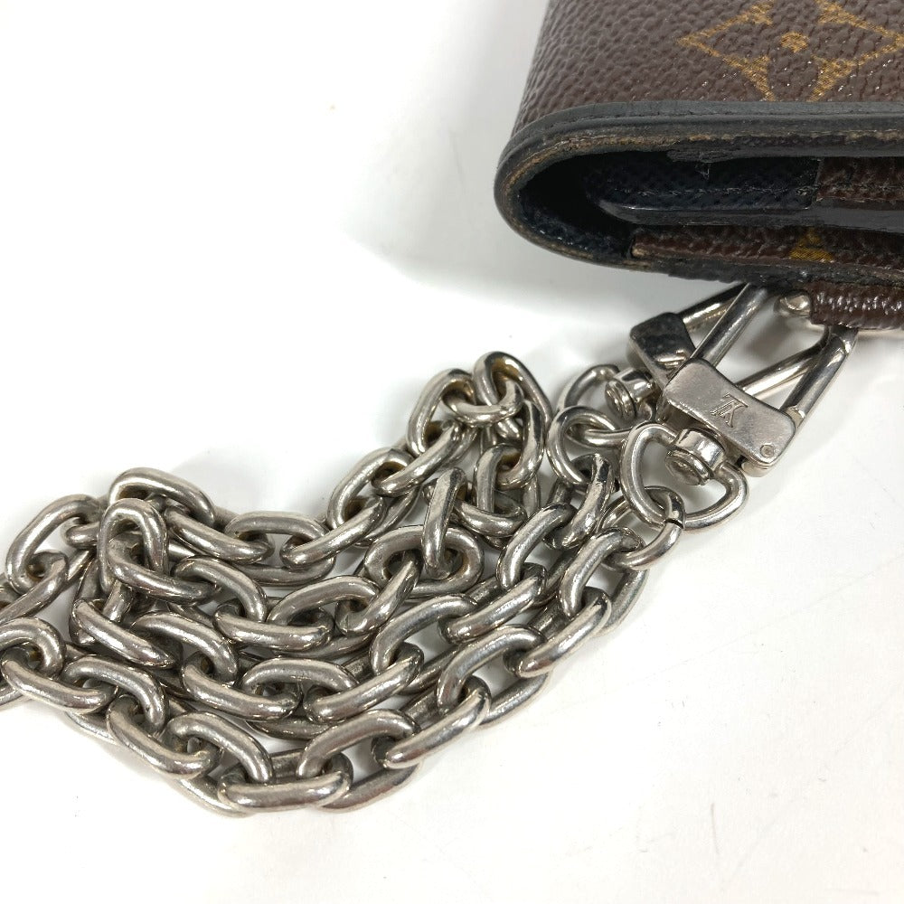 LOUIS VUITTON M60168 モノグラムマカサー ポルトフォイユ ロン ロングウォレット 3つ折り チェーン付き 長財布 モノグラムマカサーキャンバス ユニセックス ブラウン