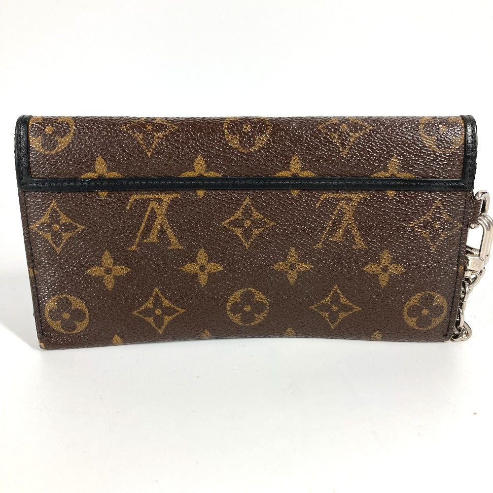 LOUIS VUITTON M60168 モノグラムマカサー ポルトフォイユ ロン ロングウォレット 3つ折り チェーン付き 長財布 モノグラムマカサーキャンバス ユニセックス ブラウン