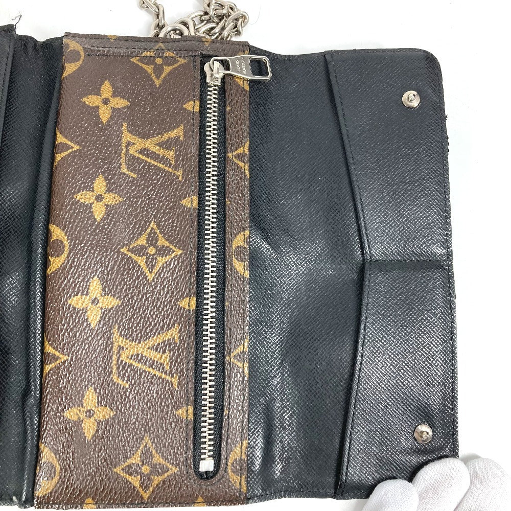 LOUIS VUITTON M60168 モノグラムマカサー ポルトフォイユ ロン ロングウォレット 3つ折り チェーン付き 長財布 モノグラムマカサーキャンバス ユニセックス ブラウン
